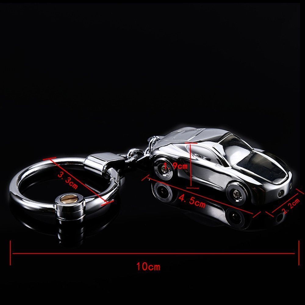 JOBON Zinc Alloy Metal LED Light Car Keychain Multifunctio Key Ring for