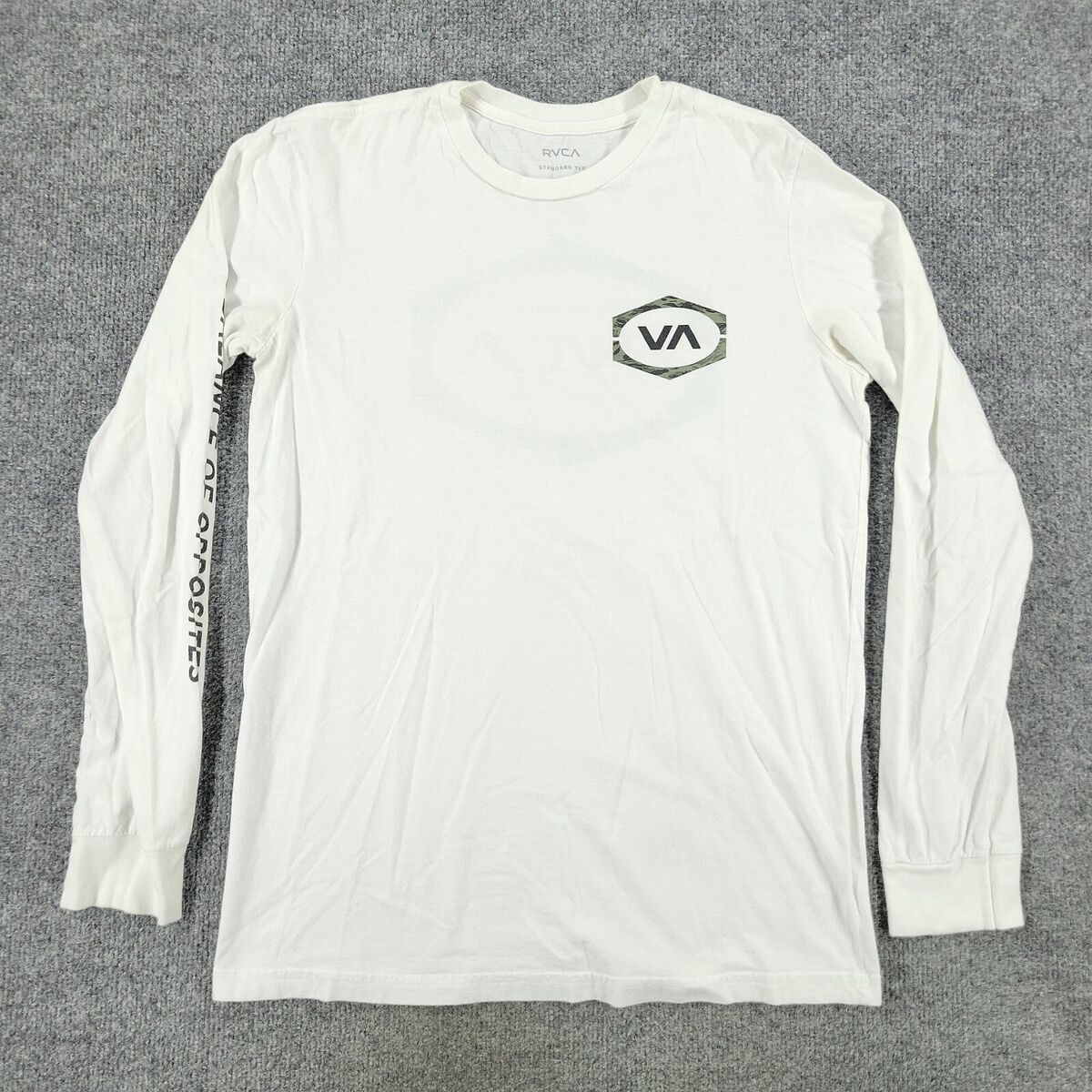 RVCA Shirt Men Small White Logo The Balance Of Opposite RVCA Shirt Men Small White Logo The Balance Of Opposite