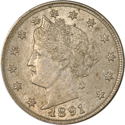 1891 Liberty V Nickel - Crusty Great Deals From The Executive Coin Company