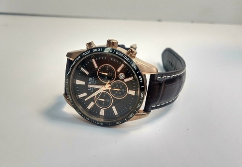 Lorus Seiko VD53-X081 Chronograph Watch with date. Brown genuine leather  strap | eBay