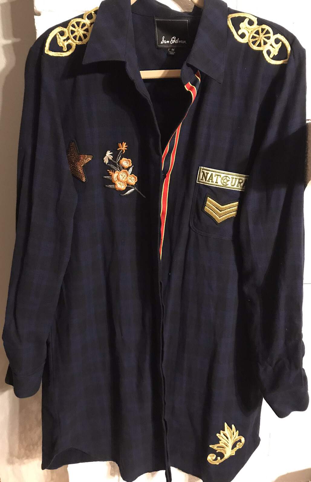 Unique Sam Edelman Plaid Patchwork Long Sleeved T… - image 3