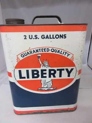 VINTAGE ADVERTISING LIBERTY MOTOR OIL 2 GALLON TIN D-495 | eBay