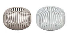 Formano Windlicht Kugel Metall Grau Weiß 14 cm Dekorativ