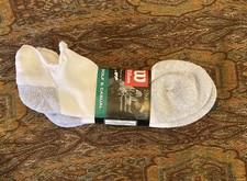 NWT VTG 2 Pair Wilson Golf & Casual Low Cut White Socks Tabbed Roll Down Sz 7-12