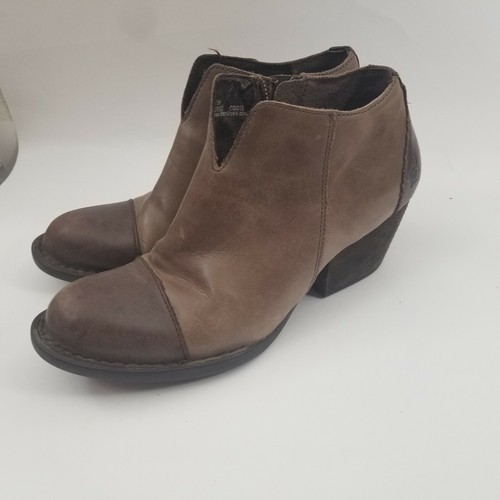 born side zip leather booties