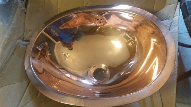 Whitehaus Collection Decorative, Copper Undermount Bathroom Sink With Overflow