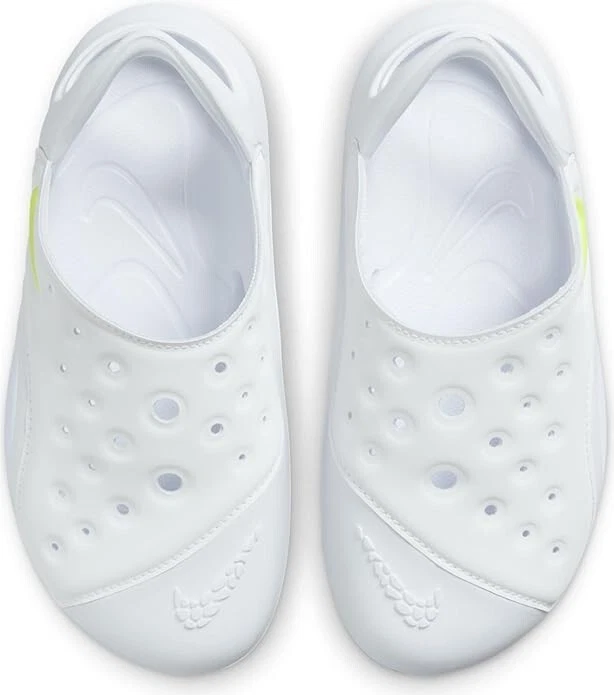 Sandalias Nike Aqua Swoosh para niños pequeños (blanco/platino puro/voltio) talla 12 Foto 4 de 4