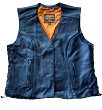 Milwaukee Leather Men's Distressed Black Vest Side Lace Gun Pockets 3XL    K1050