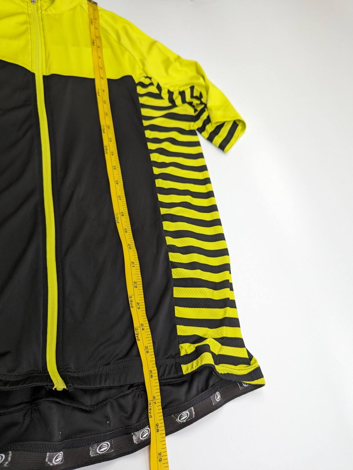 Performance Elite Used Cycling Jersey Black & Neon Yellow Stripe 4