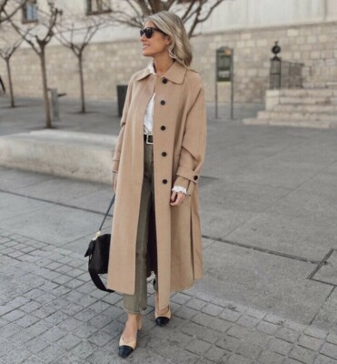 zara belted wool blend coat