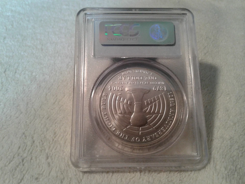 2004 P PCGS MS70 EDISON $1 SILVER COMMEMORATIVE - Image 3 of 4