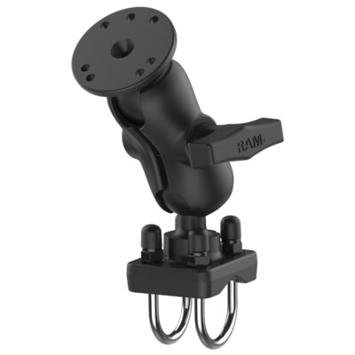 RAM Mount 1.5'' Ball Round Plate and U-Bolt With Short Socket Arm RAM-101U-B-235