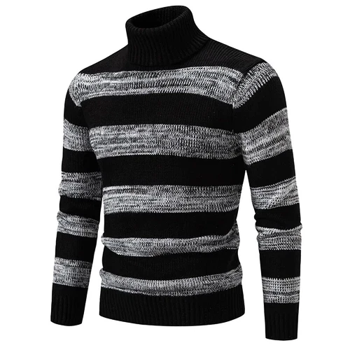Men's New and Winter Casual Warm Neck Sweater Knit Pullover Autumn Tops Sweater - Picture 7 of 41