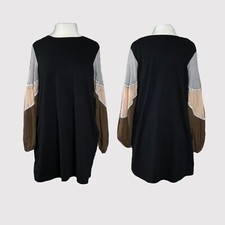 UMGEE Black Sweater Balloon Sleeve Dress Pockets Womens Medium