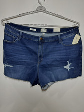 Women's High-Rise Midi Jean Shorts - Universal Thread Dark Wash 28