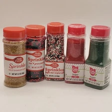 Holiday Christmas Baking Cake Decorating Sprinkles 5 Bottles Betty Crocker Cake
