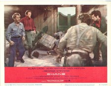 Shane ORIGINAL US Lobby Card Alan Ladd George Stevens Van Heflin 1966RR