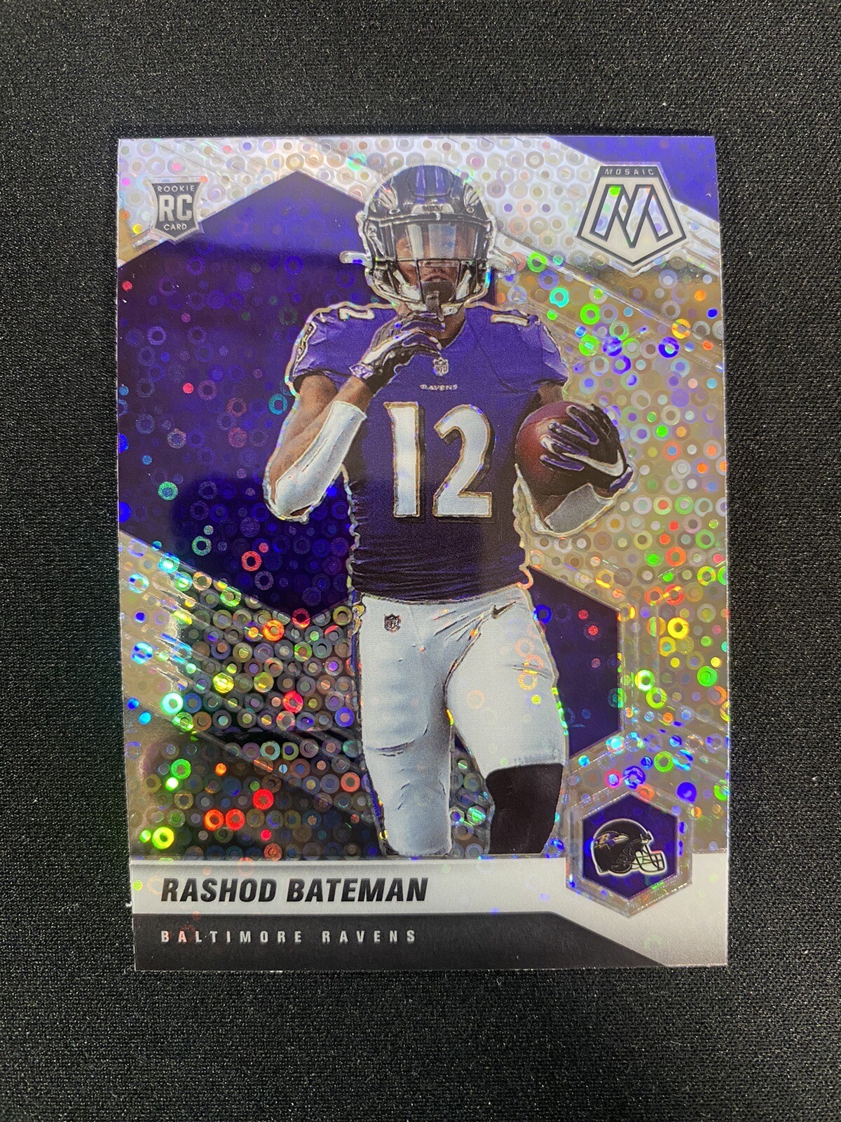 2021 NFL Panini Mosaic Rashod Bateman #310-V No Huddle Prizm RC Rookie