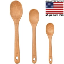 OXO Good Grips 3 Piece Kitchen Wooden Spoon Set - Large Comfortable Handle 
