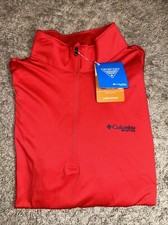 NEW Men's Columbia PFG Deep Waves Red 1/4 Zip Pullover Size Large MSRP 45