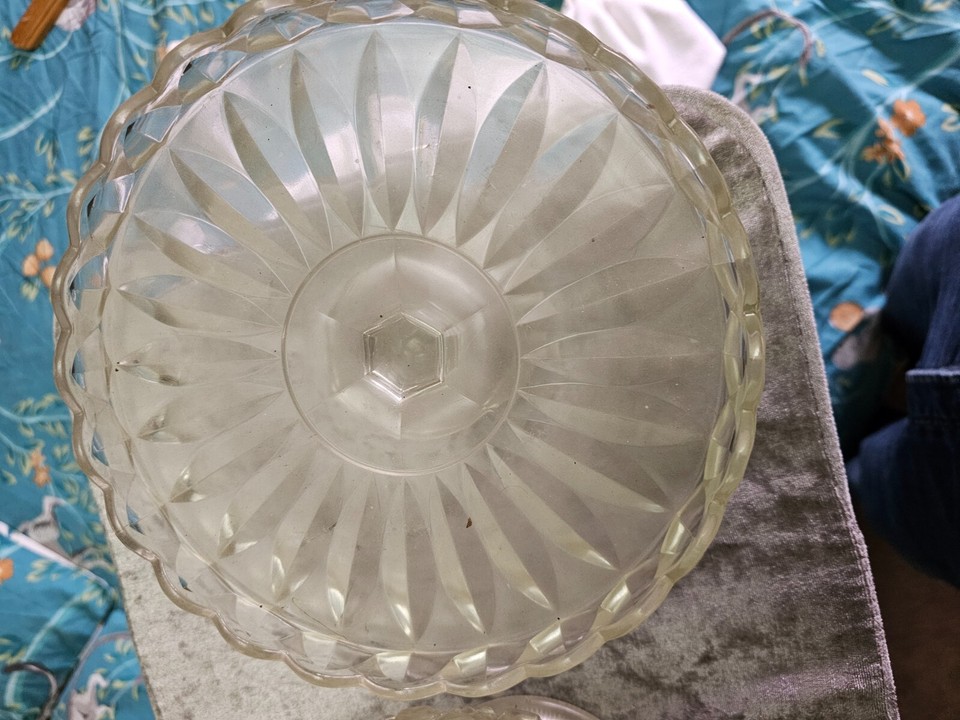 2 vintage glass cake stands eBay