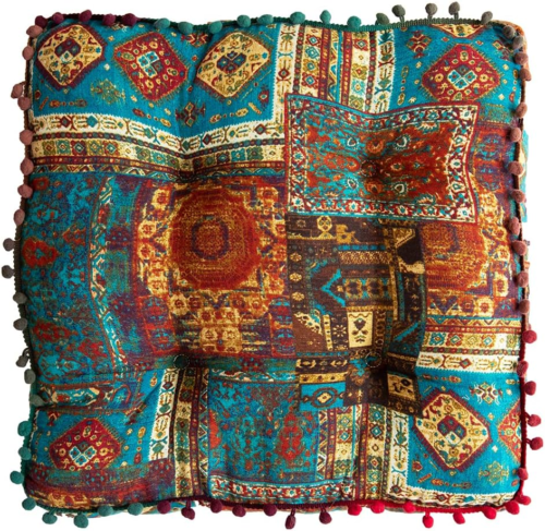 Bohemian Patchwork Square Chair Seat Cushions for Dining Kitchen Office Chairs P
