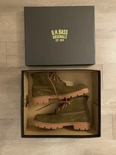 G.H. BASS Originals Suede Ranger Moc Boot Olive Men's Size 10.5 $245