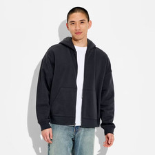 Men's Hooded Fleece Zip-Up Sweatshirt black Hematite size XL - Original Use- New