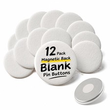 12 Pack Blank Button Magnets, 2.25-Inch Ready-to-Decorate Italian Art-Grade C...