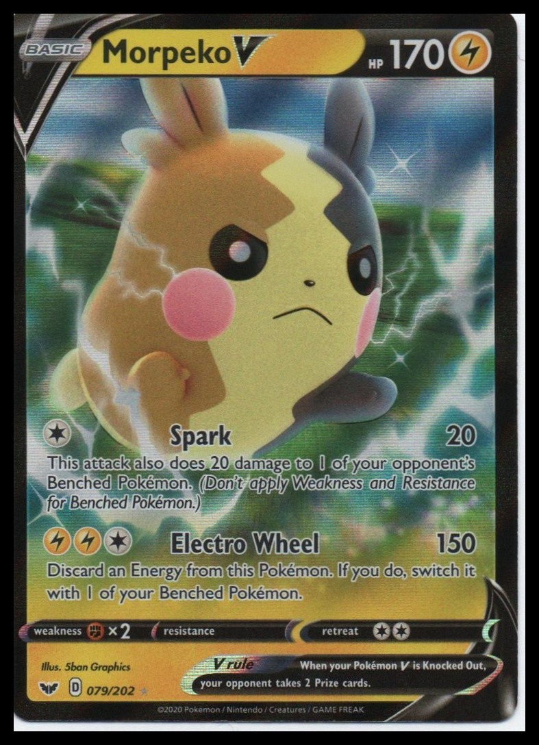 Morpeko V - 079/202 - Pokemon Sword & Shield Base Set Ultra Rare Card NM