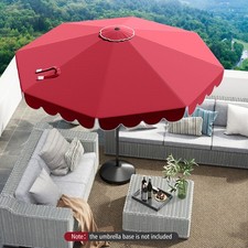10' Patio Umbrella w/ Crank Tilt Adjustment Ruffles Vented Top 8 Ribs