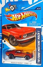 Hot Wheels 2012 Muscle Mania Ford #118 '70 Ford Mustang Mach 1 Mtflk Red w/ MC5s