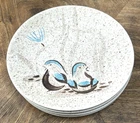 BOB WHITE QUAIL Set of 4 Dessert Bread Plates 6.5" Red Wing Pottery USA Birds
