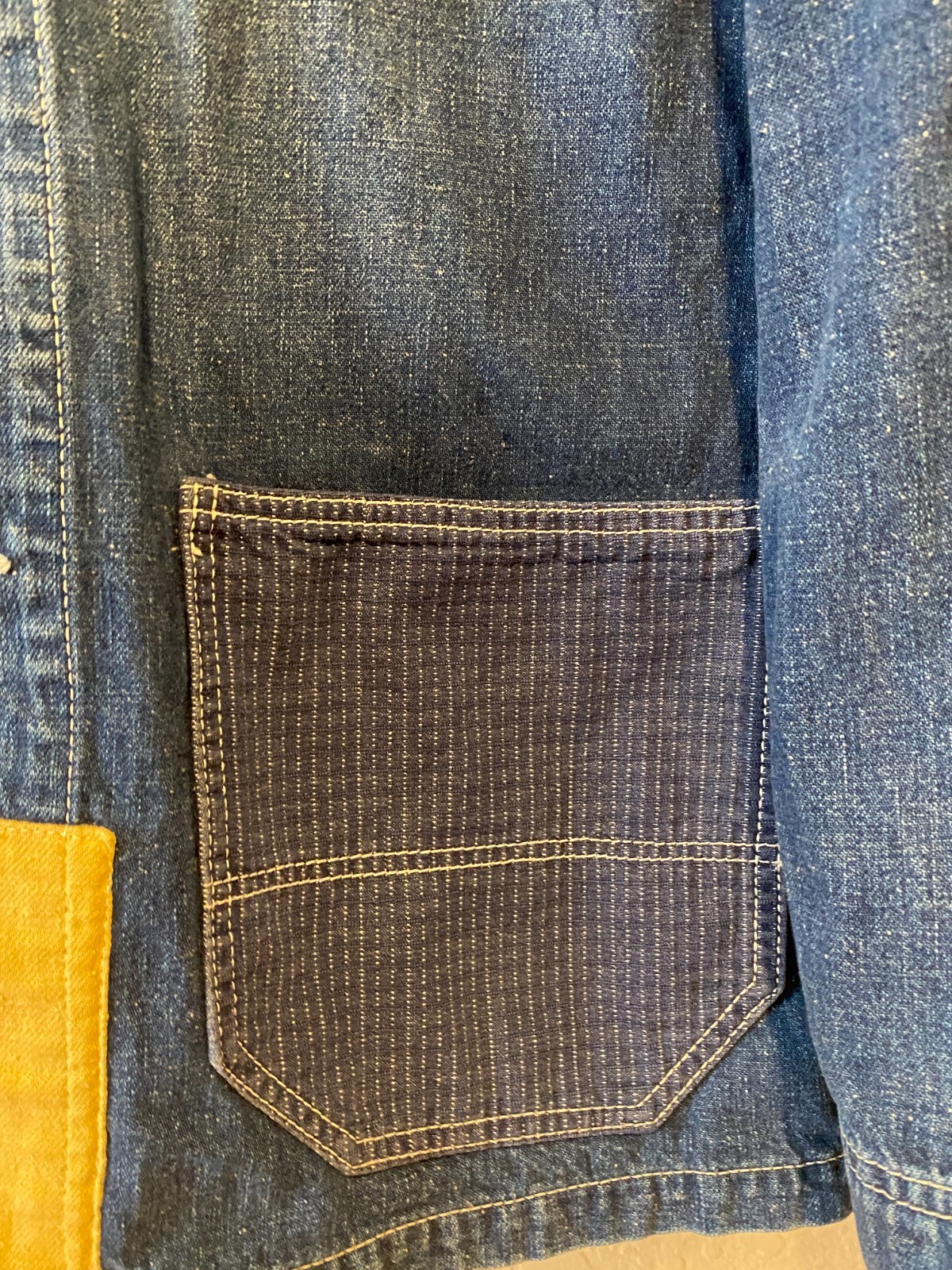 FDMTL Coverall Jacket Patchwork Boro Blue Denim T… - image 7