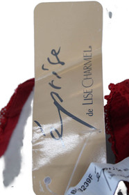 Lise Charmel Womens Laced Rhinestone Detail Lace Cup Underwire Bra Red Size 34D