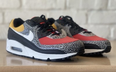 Nike Air Max 90 Black Phantom Rare Chile Red Run Shoes Womens Size 8 Fast Ship