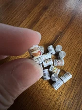 6 Dollhouse Miniatures Metal Cans Authentic Pepperidge Labels Assorted 1:12