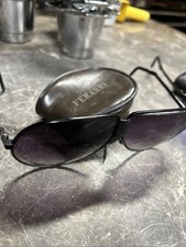 Ferrari Vintage Men's Aviator Folding Sunglasses With Zippered Leather Case LOT