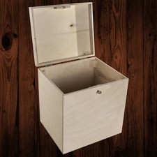 Key Lockable Large Tall Wooden Secret Adult Keepsake Storage Box | 29x25x30cm