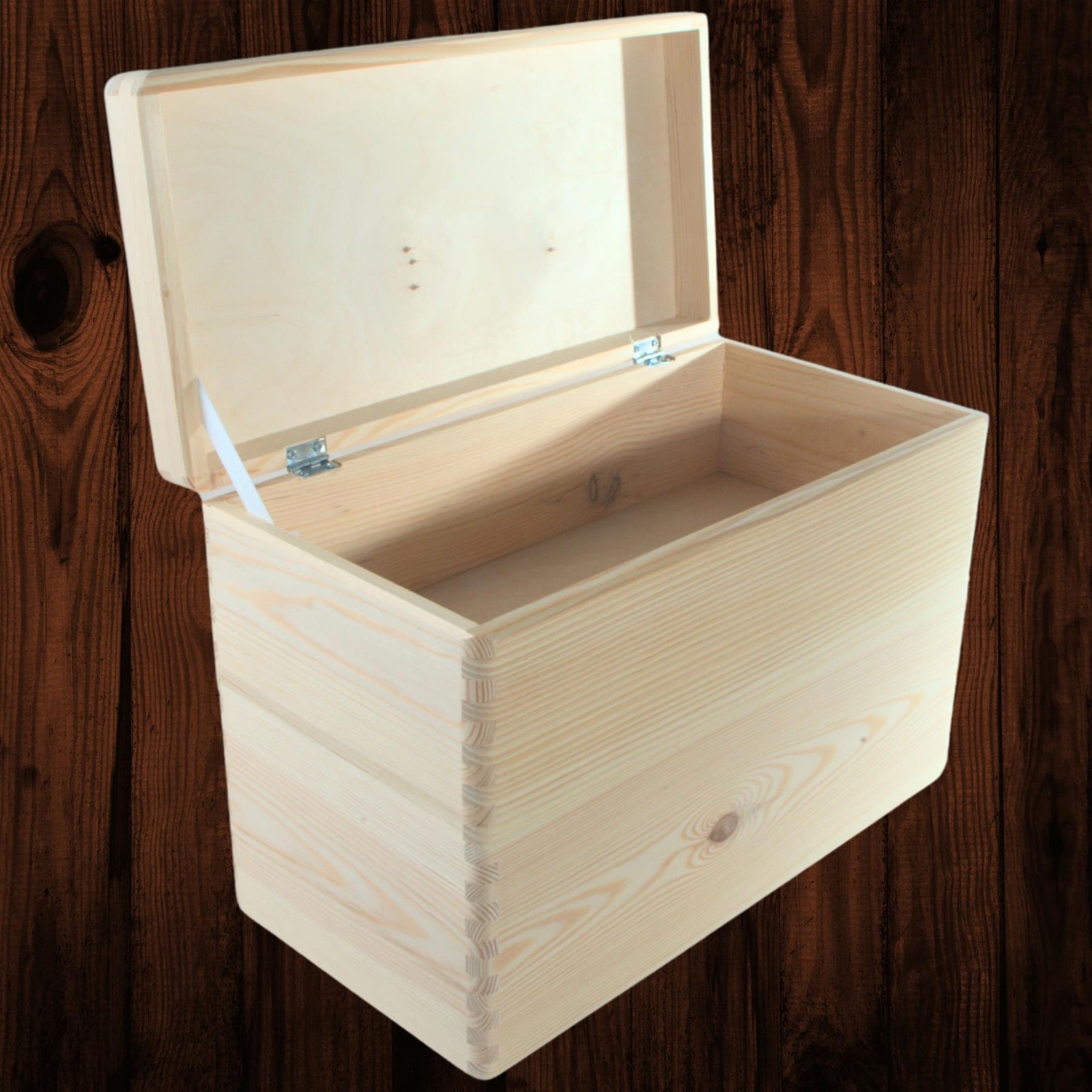2 Tier Long Slim Wooden Crate Set Stackable Storage Boxes with Lid 40x20x27.5 cm