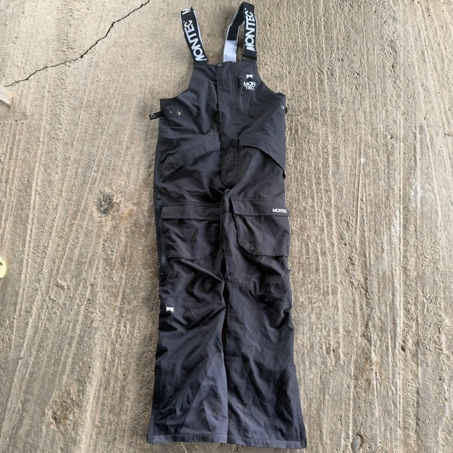 MONTEC FAWK BIB SKI PANTS SNOWBOARD BLAKC WATERPROOF HIGH QUALITY MENS MEDIUM
