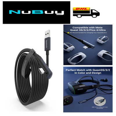 USB 3.0 zu USB C Kabel 5M VR Gaming PC Kompatibel Quest3S Quest2