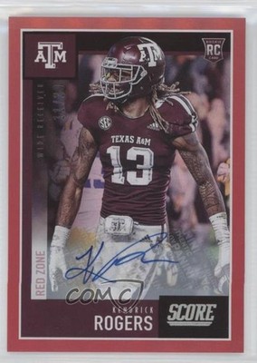 2020 Score Rookies Red Zone Signatures 11/20 Kendrick Rogers Rookie Auto RC z7j