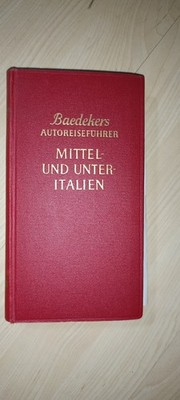 Vintage 1958 Baedeker's Italy Road Travel Guide Book 1st Edition w/ Fold-Out Map