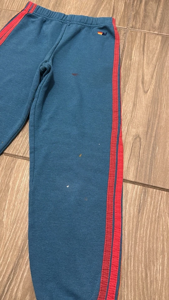 Aviator Nation Jogger Sweatpants Kids Size 10 Unisex Blue Cotton Blend - Image 2 of 4