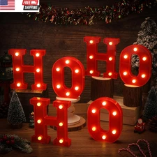 Christmas in July LED Letter Lights Sign Table Decoration Light up Letters Batte