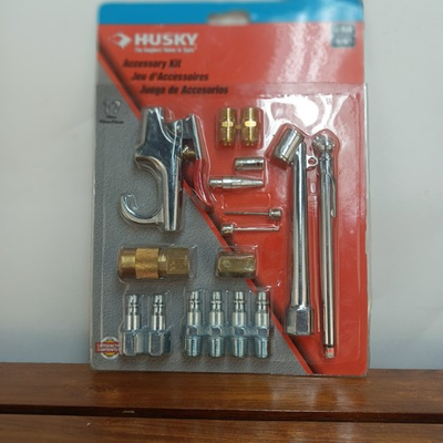 #ad HUSKY 17PC Air Tool Quick Connect Brass Air Compressor Hose Accessories Set $13.67