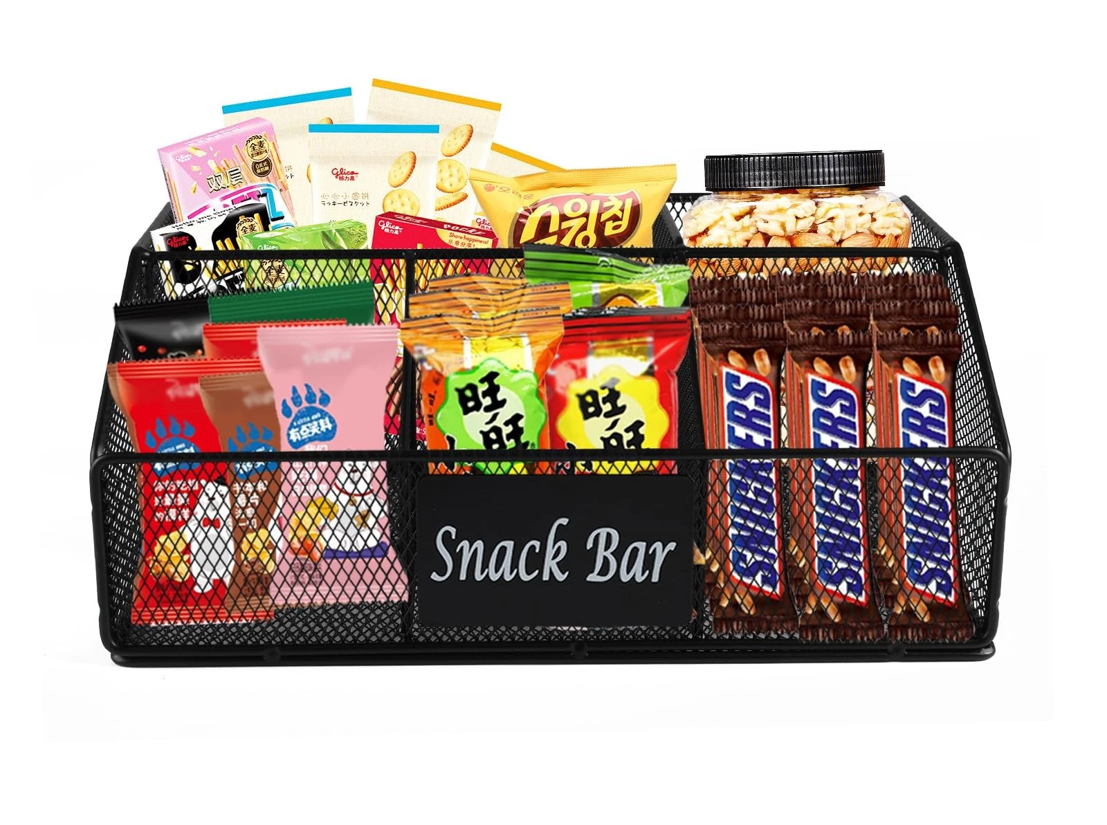 Snack Organizer for Countertop,Metal Snack Bar Station Organizer for Pantry C...