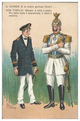 S7783/ Kaiser Wilhelm und Tirpitz  Litho Künstler AK P. Villani  1. Weltkrieg