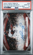 Topps 2025 Tribute Calling the Shot Dual Auto Ortiz/Buck Red #CTSDA-OB PSA 10
